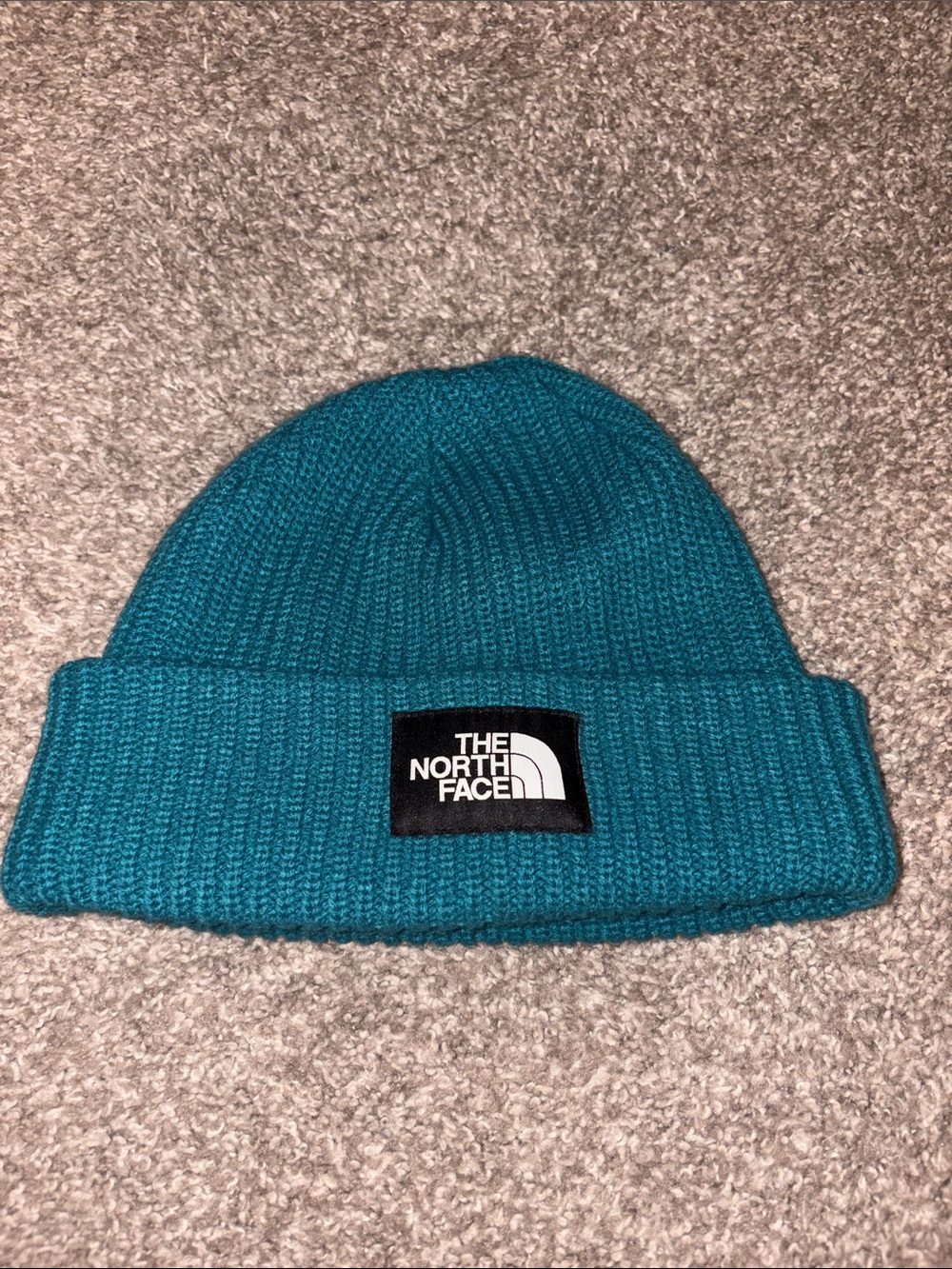 The North Face Teal Ribbed Fold Cuff Beanie - Men